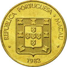 Coin, Macau, 10 Avos, 1982, MS(65-70), Brass, KM:20