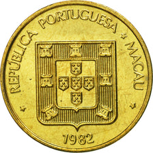 Coin, Macau, 20 Avos, 1982, MS(65-70), Brass, KM:21