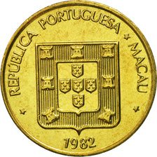 Coin, Macau, 50 Avos, 1982, MS(65-70), Brass, KM:22