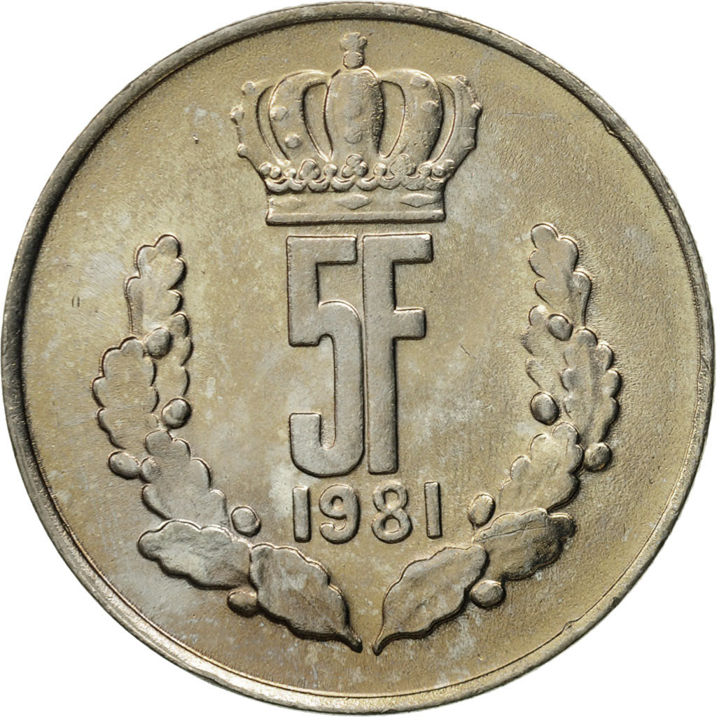 Coin, Luxembourg, Jean, 5 Francs, 1981, MS(65-70), Copper-nickel, KM:56