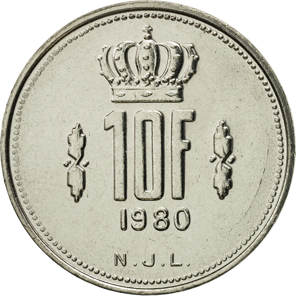 Luxembourg, Jean, 10 Francs, 1980, MS(65-70), Nickel, KM:57