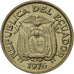 Ecuador, 10 Centavos, Diez, 1976, MS(65-70), Copper-Nickel Clad Steel, KM:76d