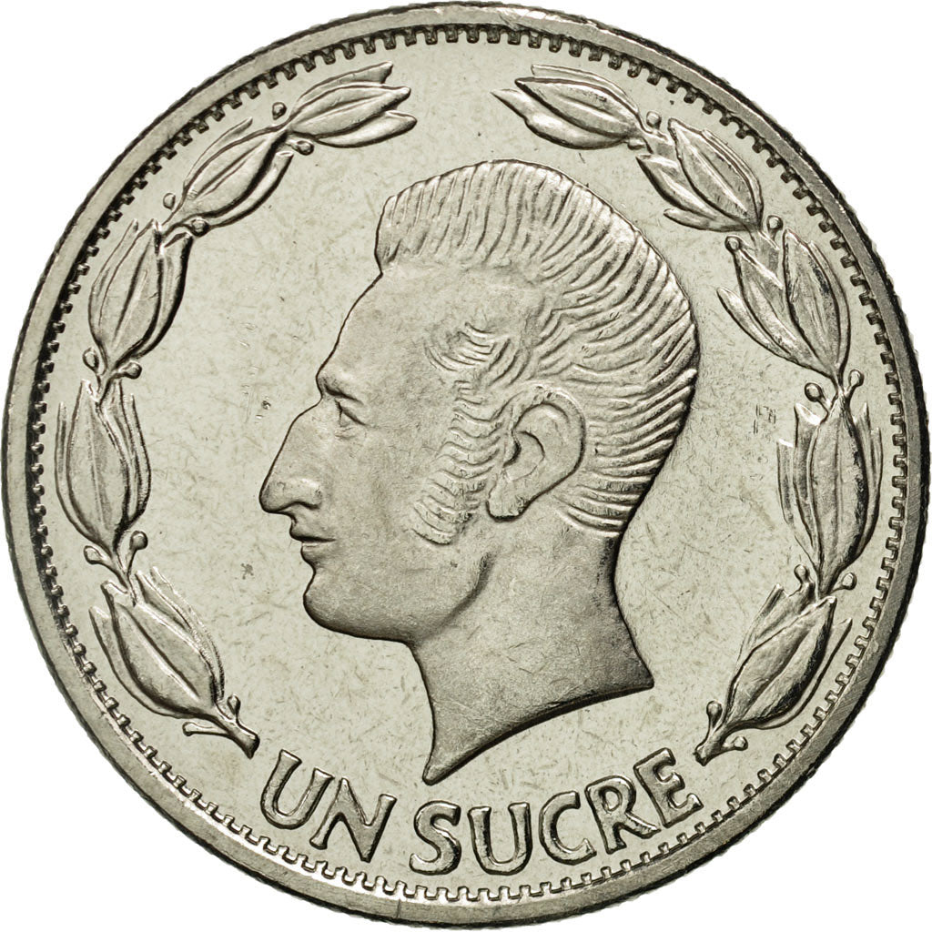 Coin, Ecuador, Sucre, Un, 1985, MS(65-70), Nickel Clad Steel, KM:85.1