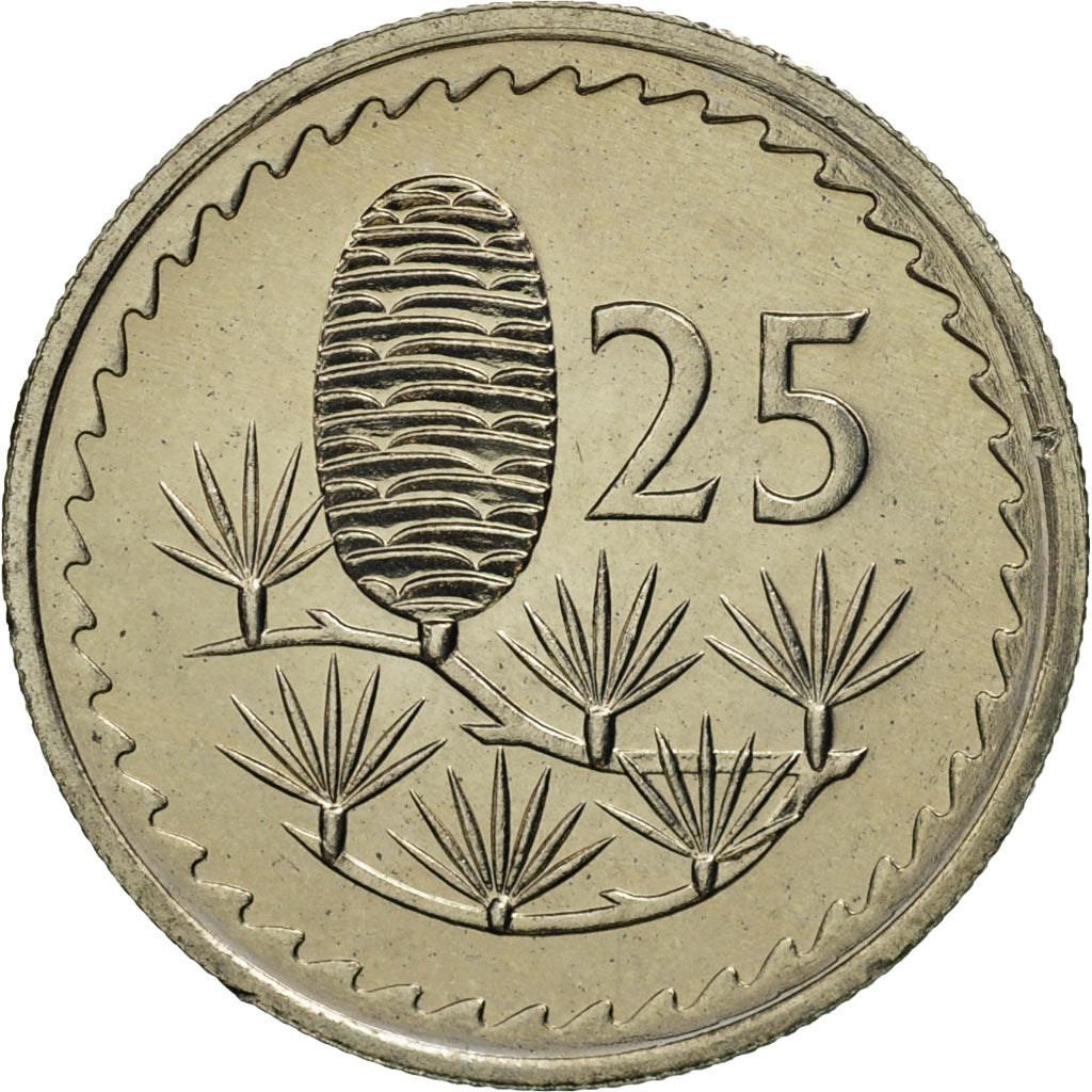 Coin, Cyprus, 25 Mils, 1982, MS(65-70), Copper-nickel, KM:40