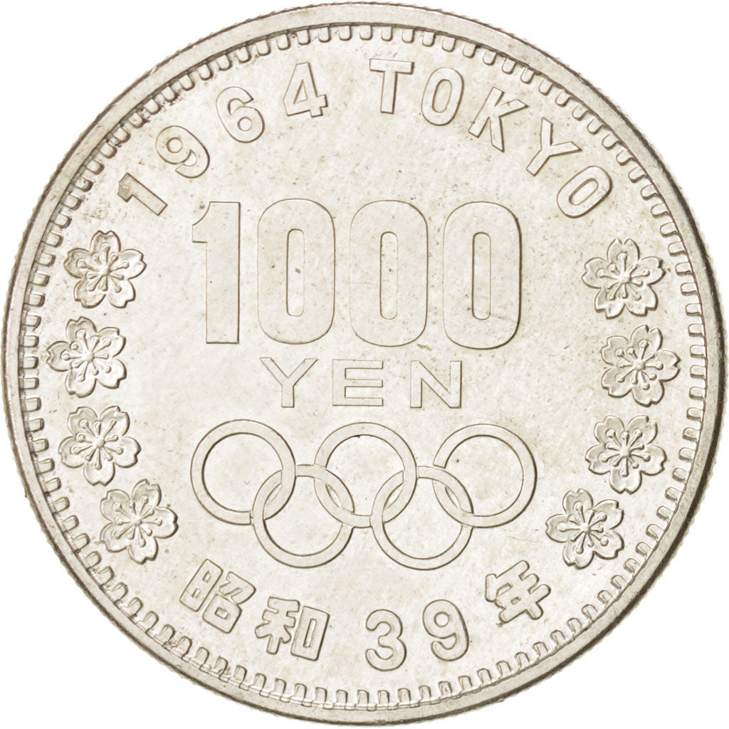JAPAN, 1000 Yen, 1964, KM #80, AU(55-58), Silver, 35, 20.15