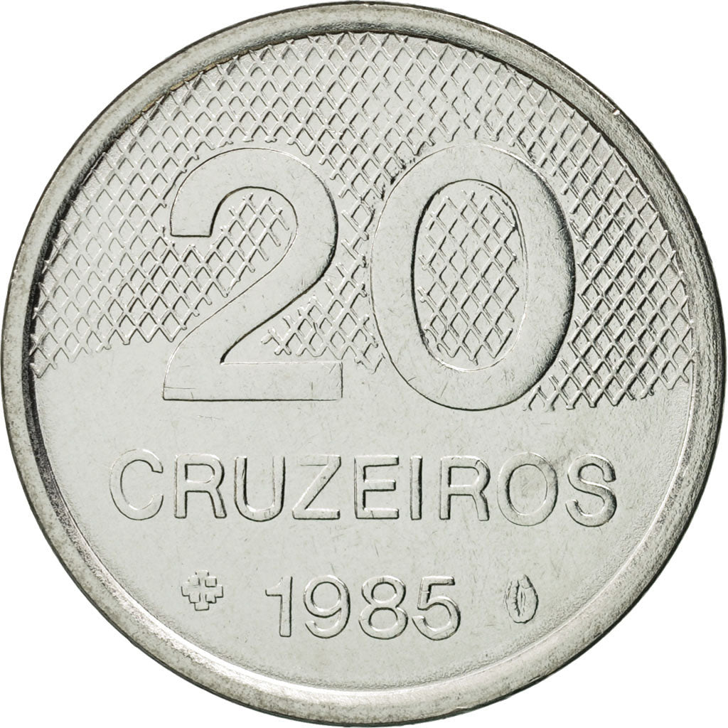 Moneta, Brasile, 20 Cruzeiros, 1985, FDC, Acciaio inossidabile, KM:593.2