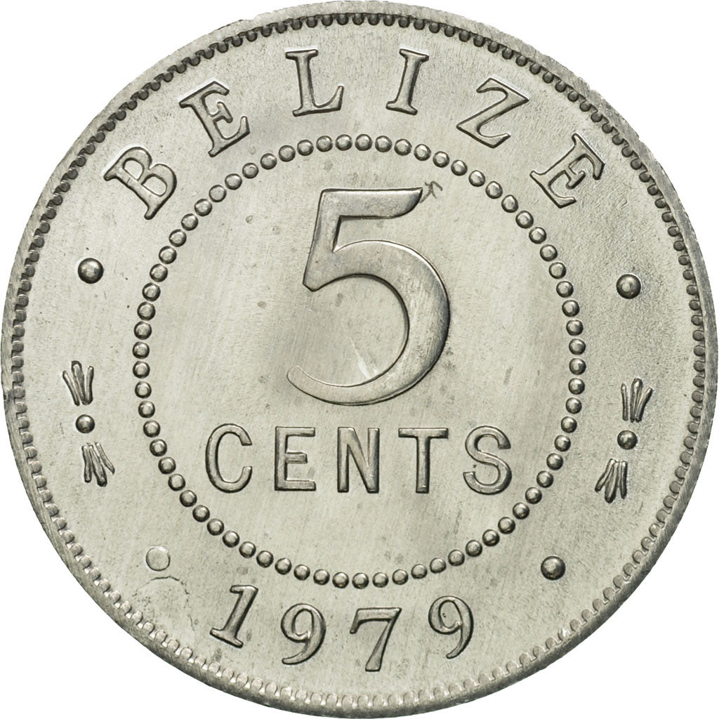 Coin, Belize, 5 Cents, 1979, Franklin Mint, MS(65-70), Aluminum, KM:34a