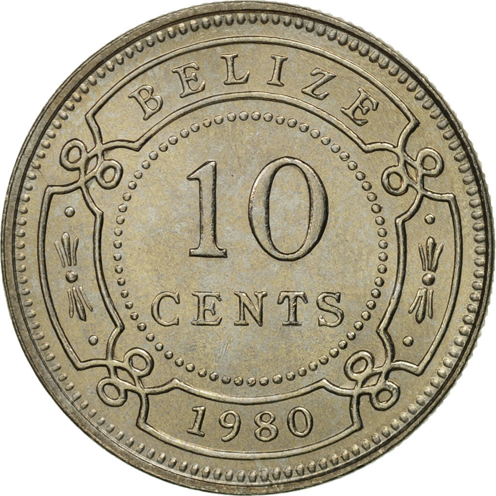 Coin, Belize, 10 Cents, 1980, Franklin Mint, MS(65-70), Copper-nickel, KM:35