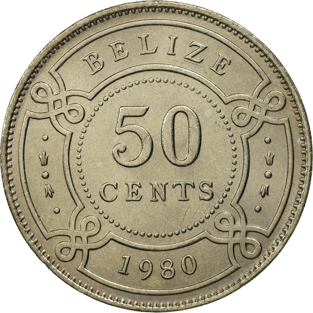 Belize, 50 Cents, 1980, Franklin Mint, MS(65-70), Copper-nickel, KM:37