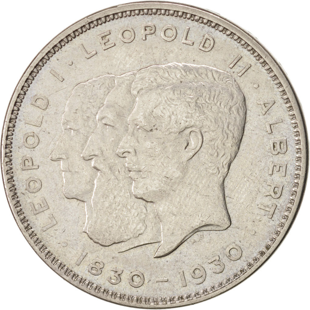 BELGIUM, 10 Francs-10 Frank, Deux / Twee Belgas, 1930, KM #99, EF(40-45),...