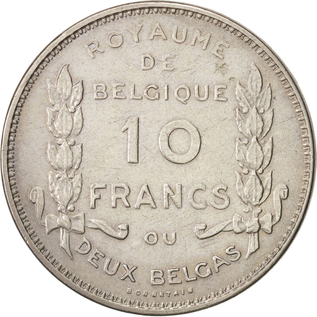 BELGIUM, 10 Francs-10 Frank, Deux / Twee Belgas, 1930, KM #99, EF(40-45),...