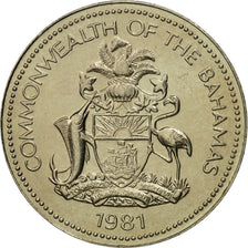 Coin, Bahamas, Elizabeth II, 5 Cents, 1981, Franklin Mint, MS(65-70)