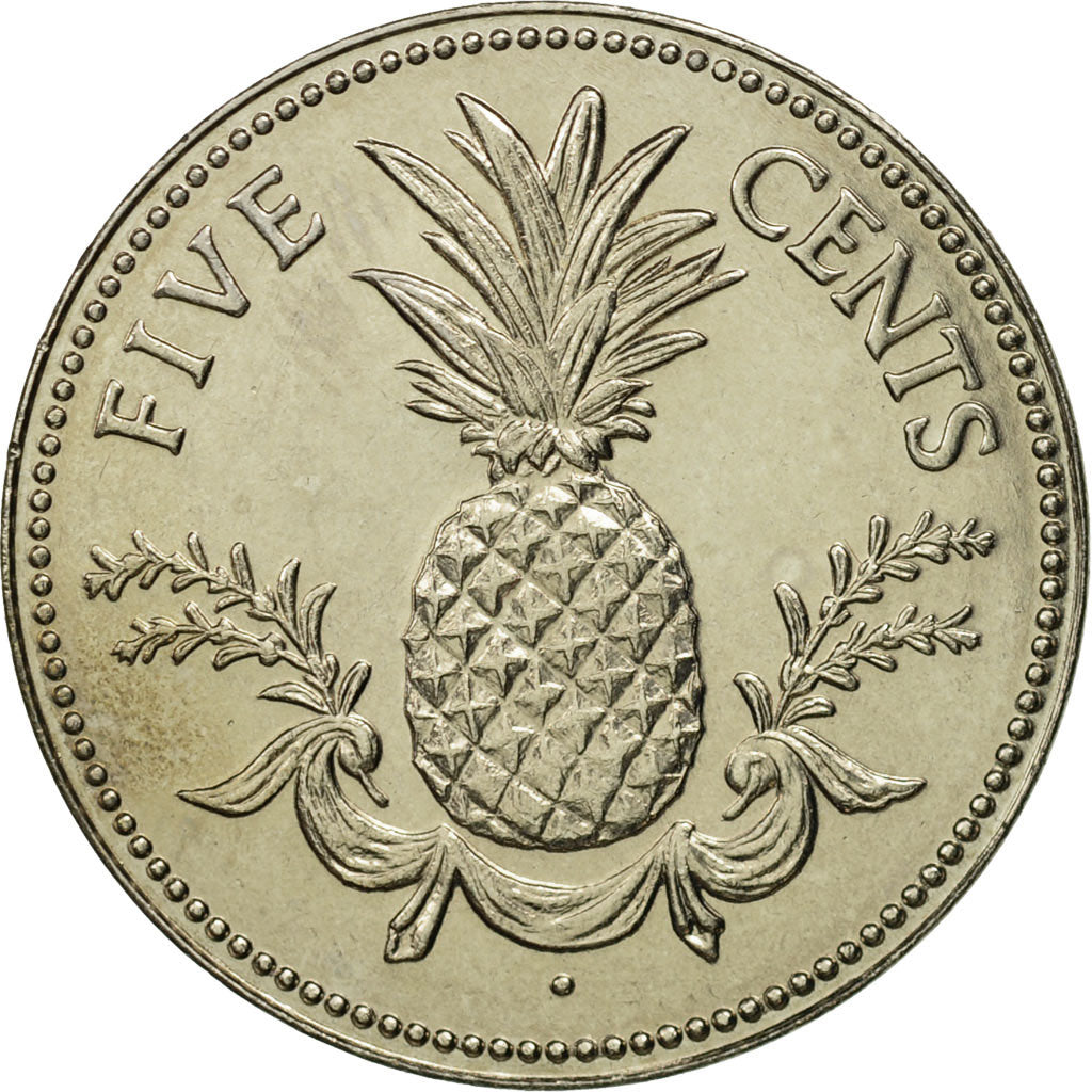 Coin, Bahamas, Elizabeth II, 5 Cents, 1981, Franklin Mint, MS(65-70)