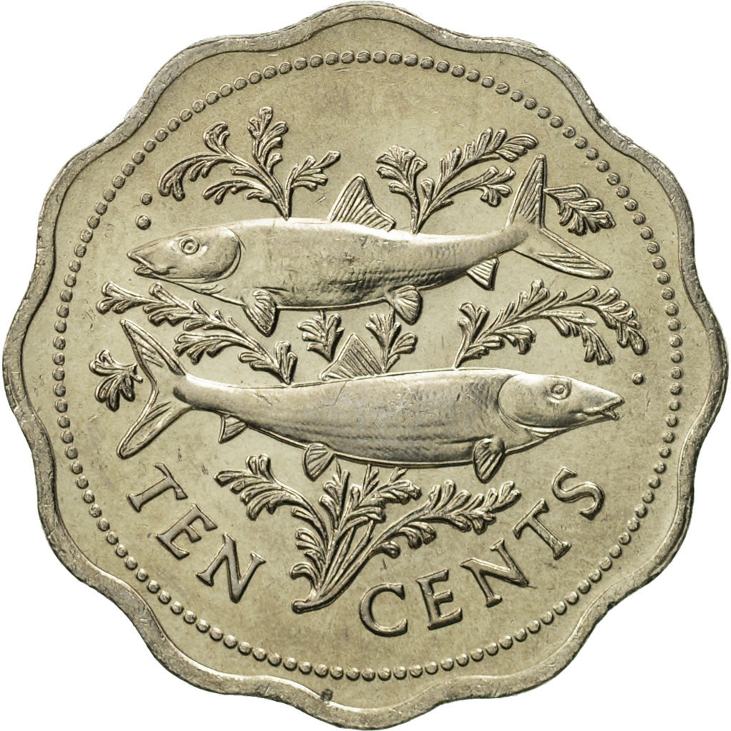 Coin, Bahamas, Elizabeth II, 10 Cents, 1982, Franklin Mint, MS(65-70)
