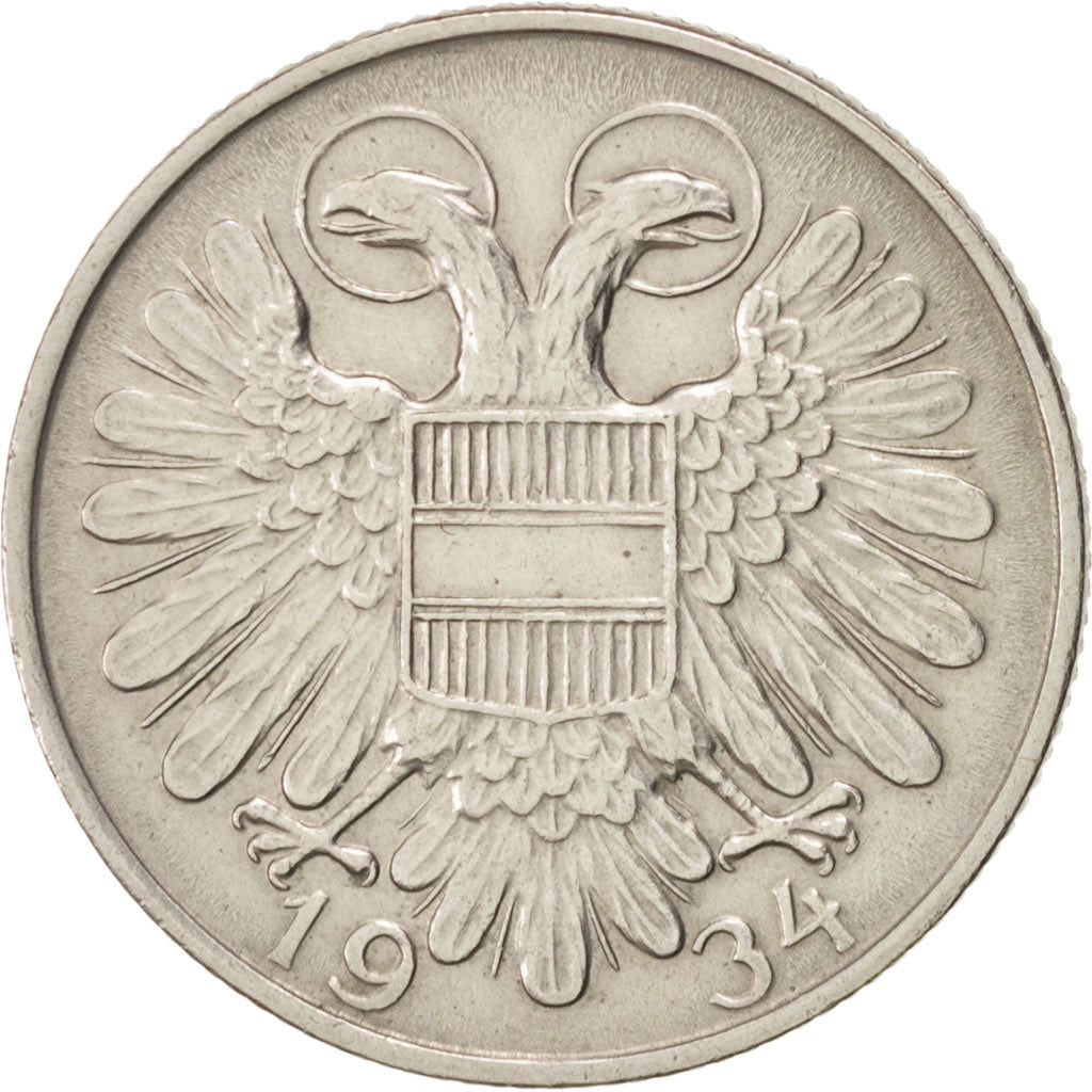 Austria, Schilling, 1934, BB+, Rame-nichel, KM:2851