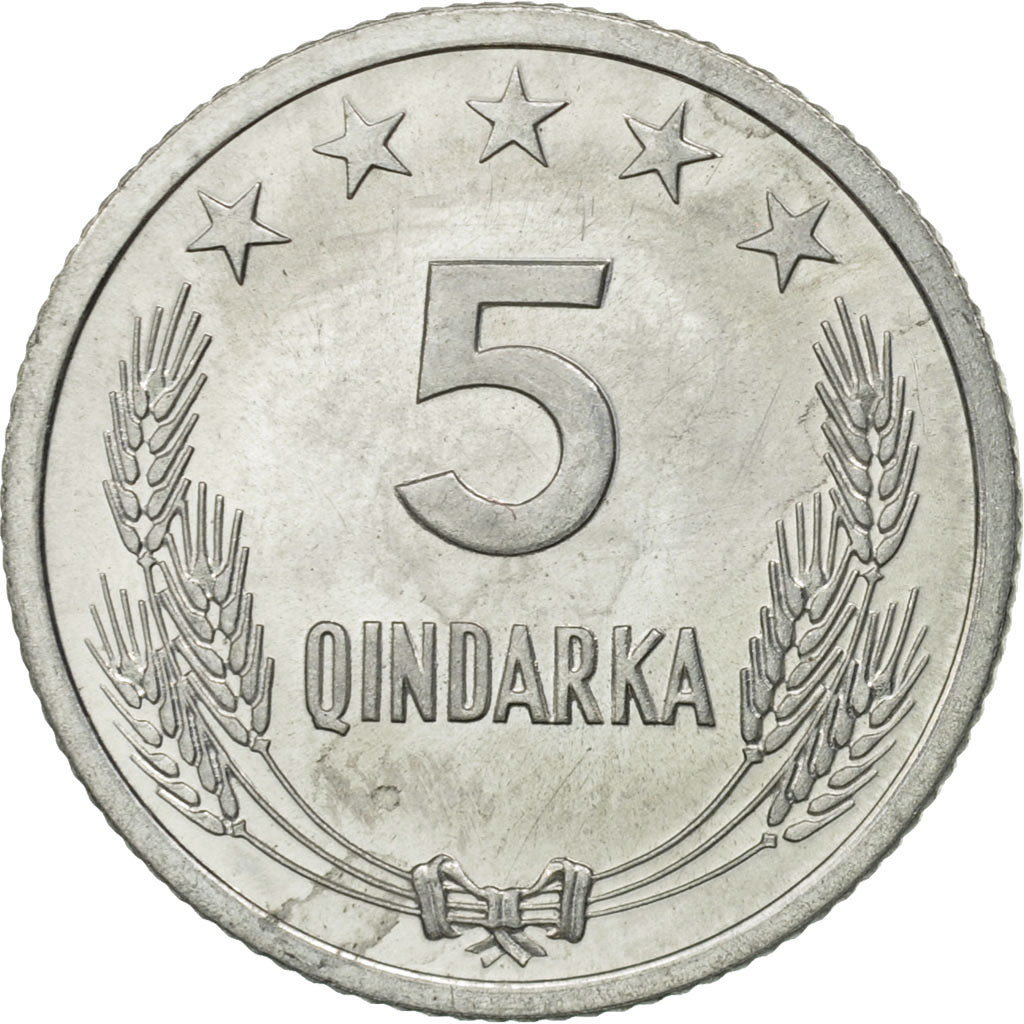 Coin, Albania, 5 Qindarka, 1969, Rome, MS(65-70), Aluminum, KM:44