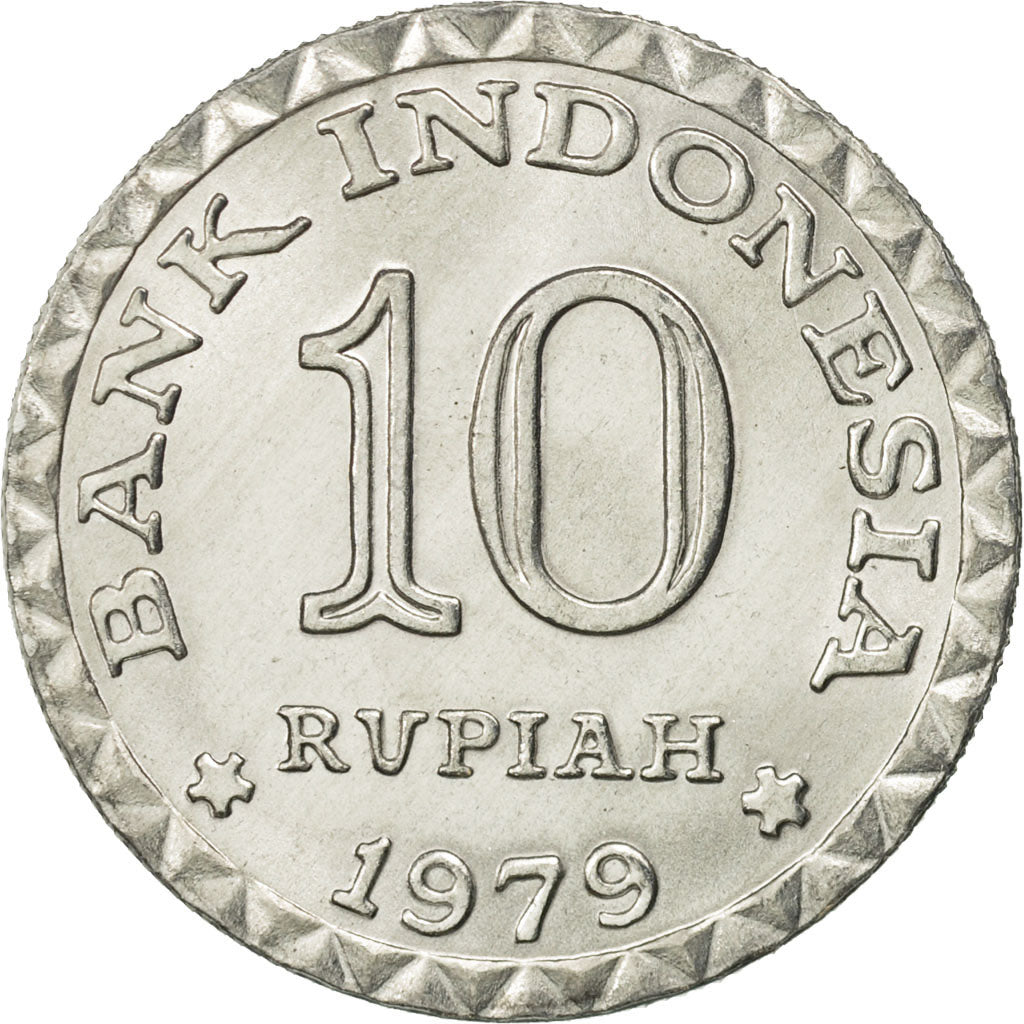 Coin, Indonesia, 10 Rupiah, 1979, MS(65-70), Aluminum, KM:44
