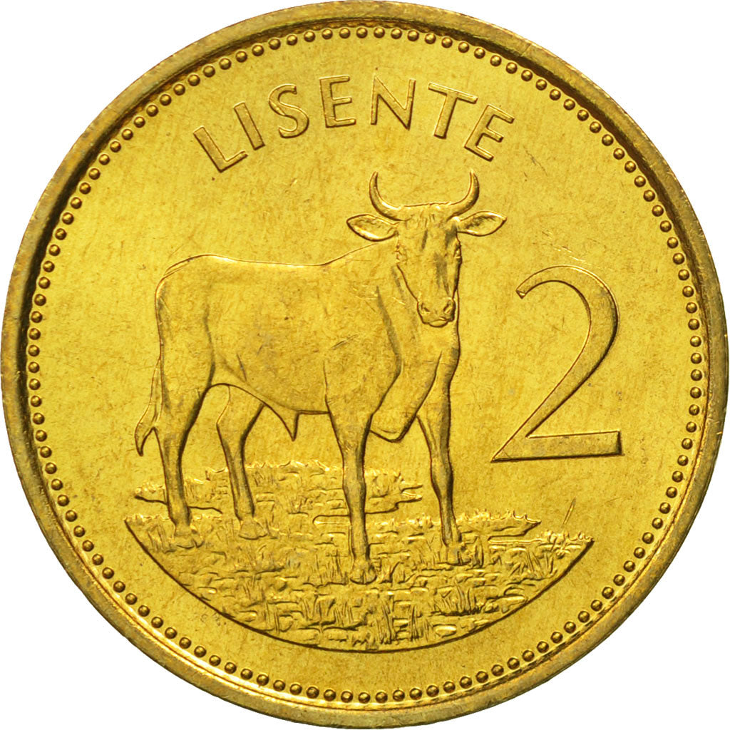 Moneta, Lesotho, Moshoeshoe II, 2 Lisente, 1979, FDC, Nichel-ottone, KM:17