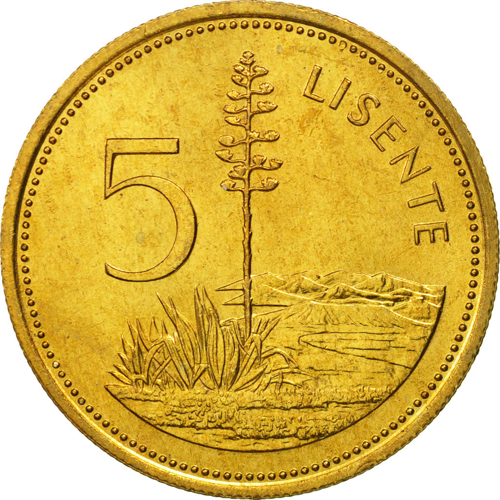 Coin, Lesotho, Moshoeshoe II, 5 Licente, Lisente, 1979, MS(65-70), Nickel-brass