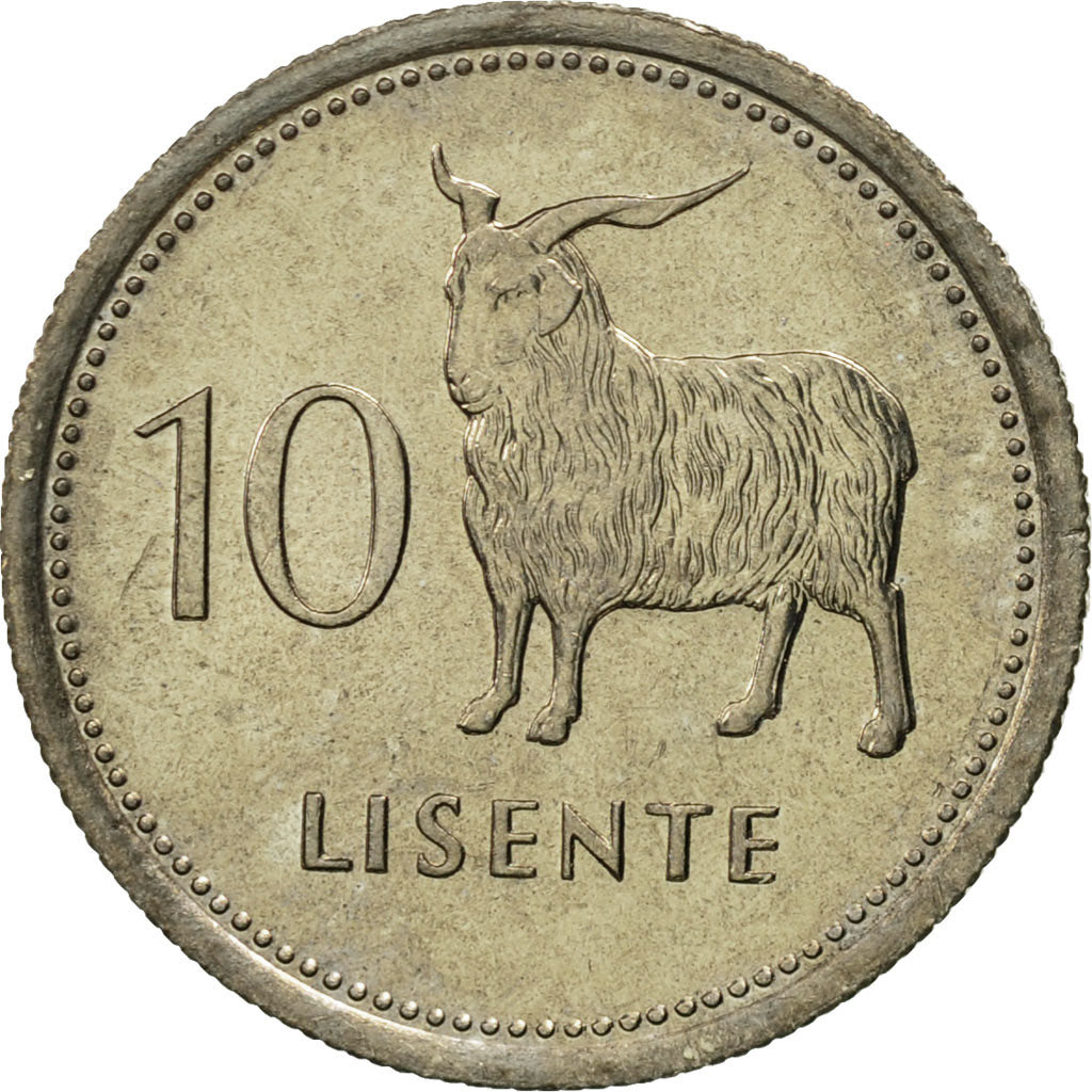 Coin, Lesotho, Moshoeshoe II, 10 Licente, Lisente, 1979, MS(65-70)