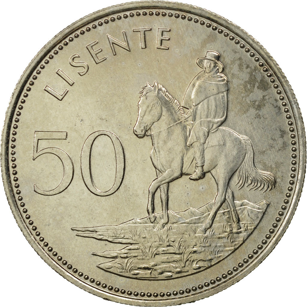Coin, Lesotho, Moshoeshoe II, 50 Licente, Lisente, 1983, MS(65-70)