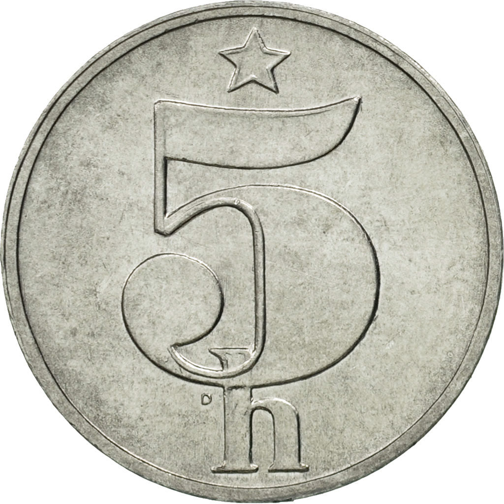 Coin, Czechoslovakia, 5 Haleru, 1979, MS(65-70), Aluminum, KM:86