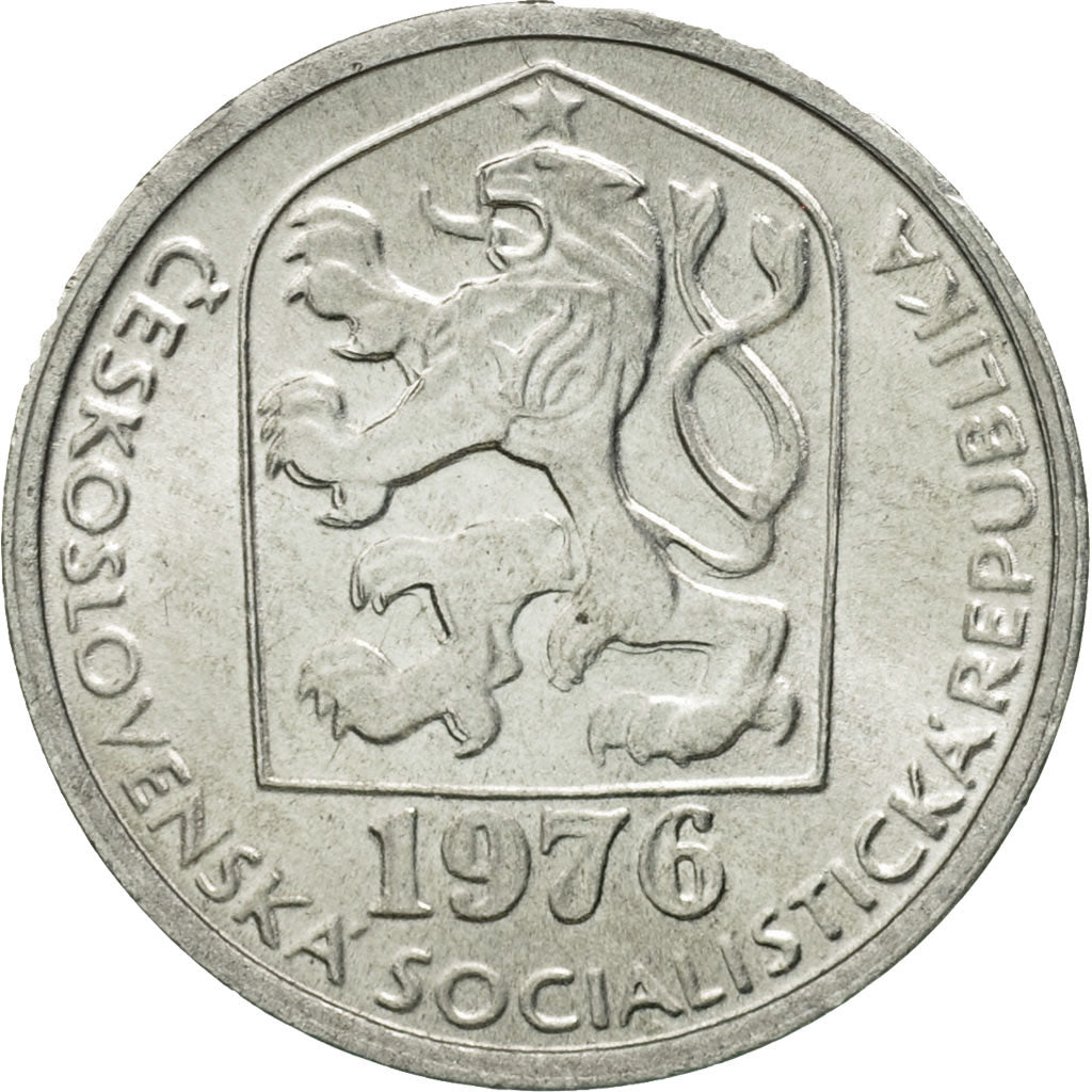 Coin, Czechoslovakia, 10 Haleru, 1976, MS(65-70), Aluminum, KM:80