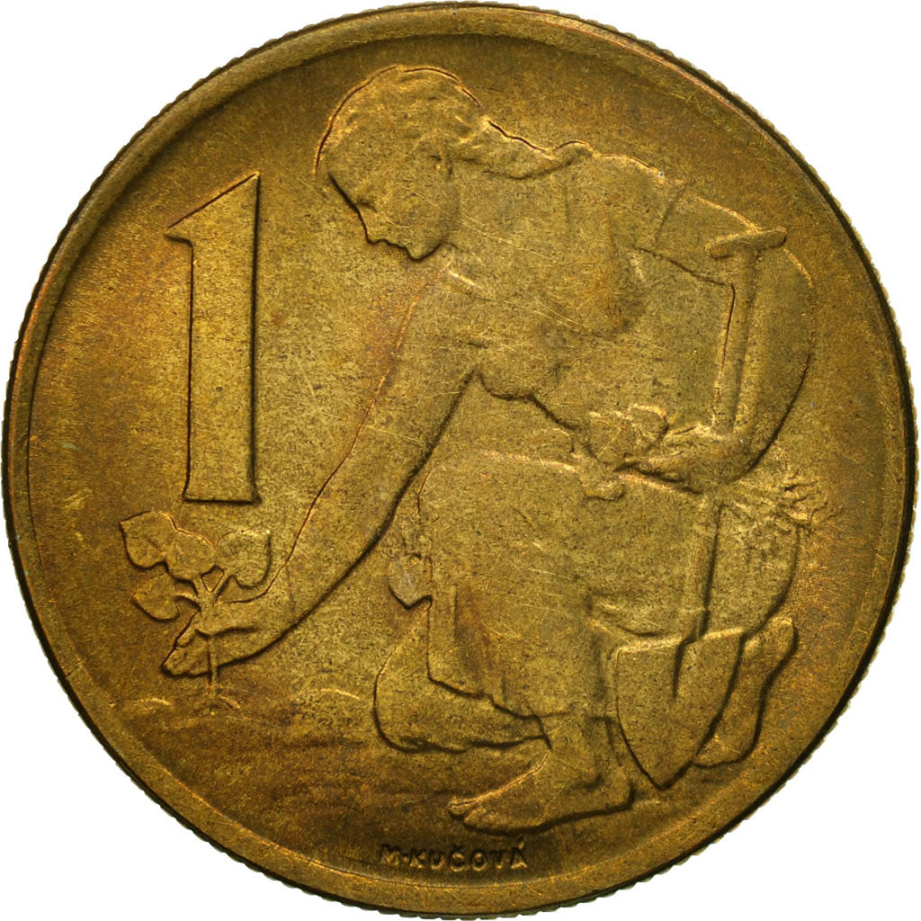 Czechoslovakia, Koruna, 1965, MS(63), Aluminum-Bronze, KM:50