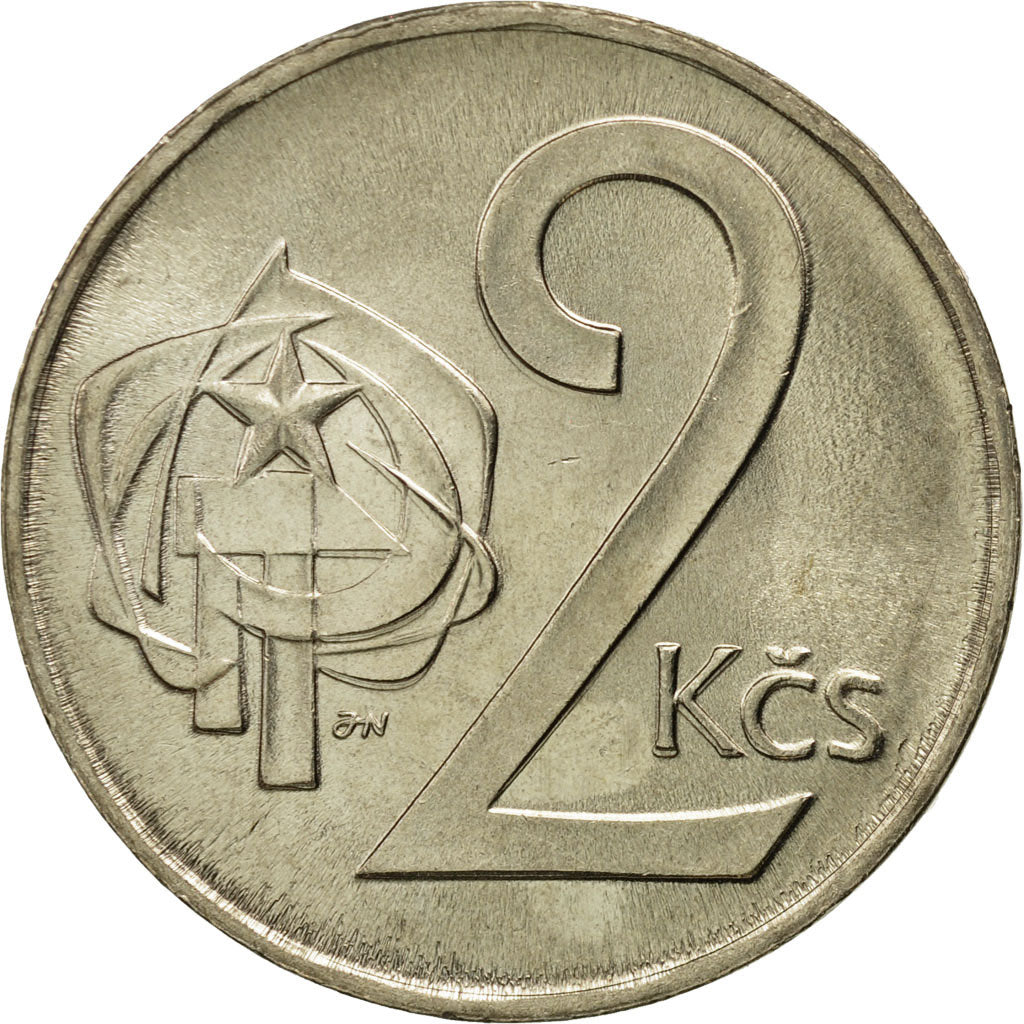 Czechoslovakia, 2 Koruny, 1974, MS(65-70), Copper-nickel, KM:75