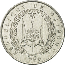 Djibouti, 5 Francs, 1986, Paris, MS(65-70), Aluminum, KM:22