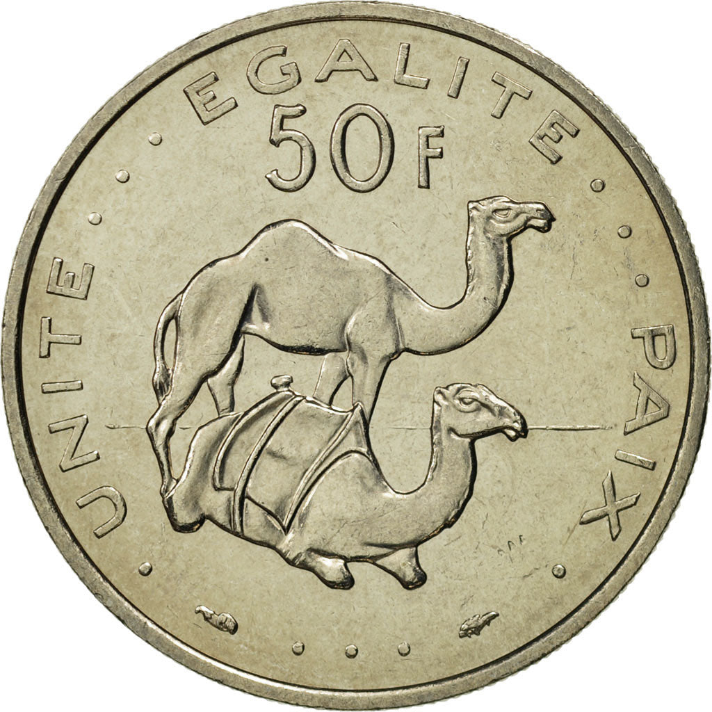 Djibouti, 50 Francs, 1986, Paris, MS(65-70), Copper-nickel, KM:25