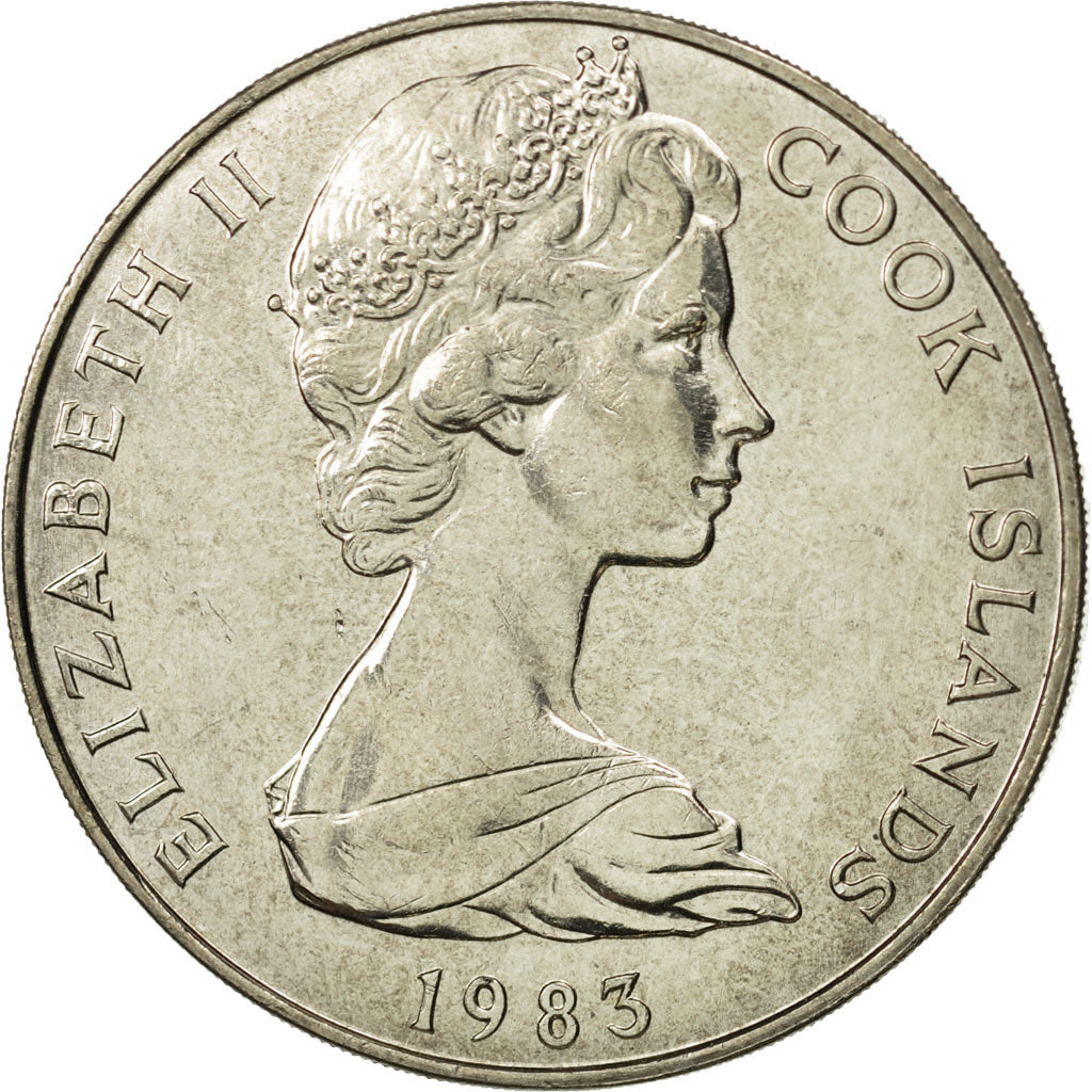 Cook Islands, Elizabeth II, Dollar, 1983, Franklin Mint, MS(63), Copper-nickel