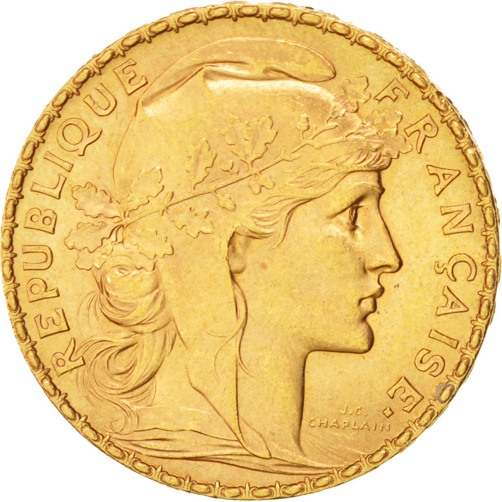FRANCE, Marianne, 20 Francs, 1903, Paris, KM #847, AU(55-58), Gold, Gadoury...