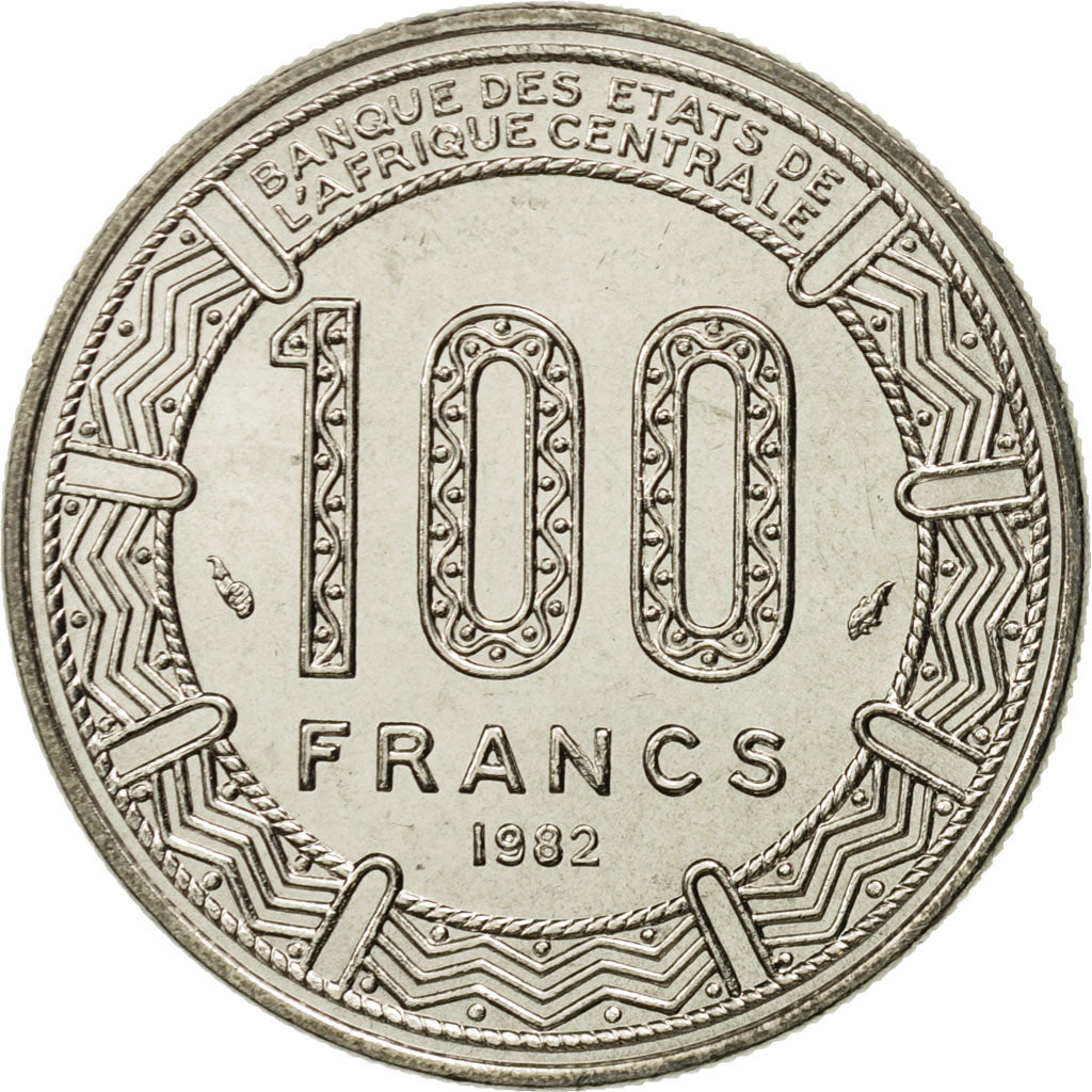 Coin, Chad, 100 Francs, 1982, MS(65-70), Nickel, KM:3