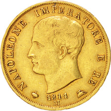 Italie, Royaume de Napoléon, 40 Lire, 1814 M, Milan, KM 12
