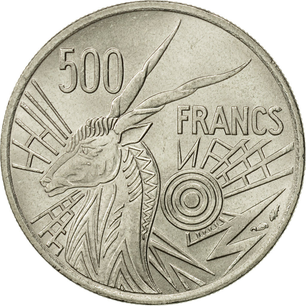 Central African States, 500 Francs, 1976, Paris, MS(65-70), Nickel, KM:12