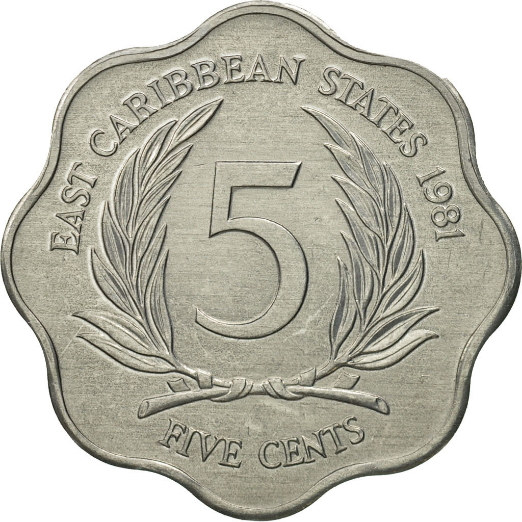 Monnaie, Etats des caraibes orientales, Elizabeth II, 5 Cents, 1981, Paris, FDC