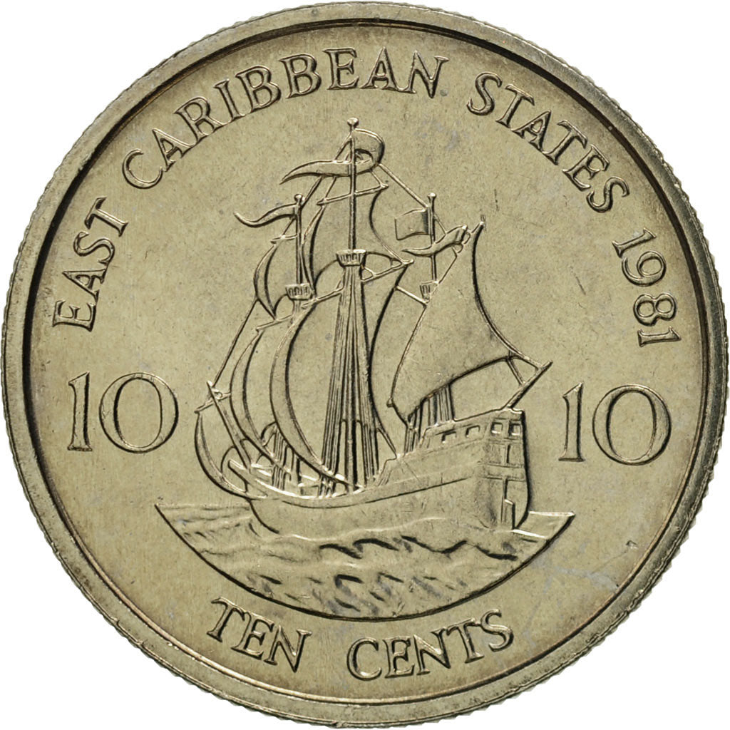 Coin, East Caribbean States, Elizabeth II, 10 Cents, 1981, Paris, MS(65-70)