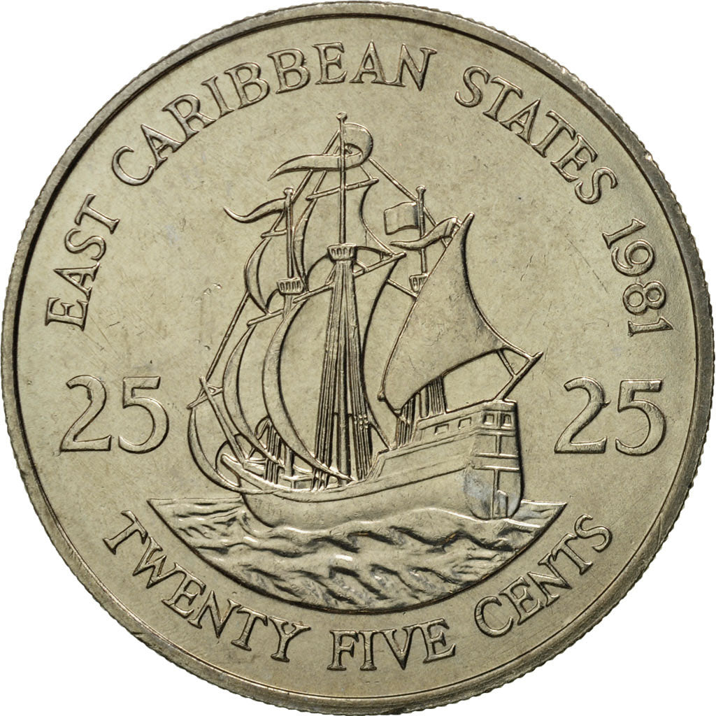 Münze, Osten Karibik Staaten, Elizabeth II, 25 Cents, 1981, Paris, STGL