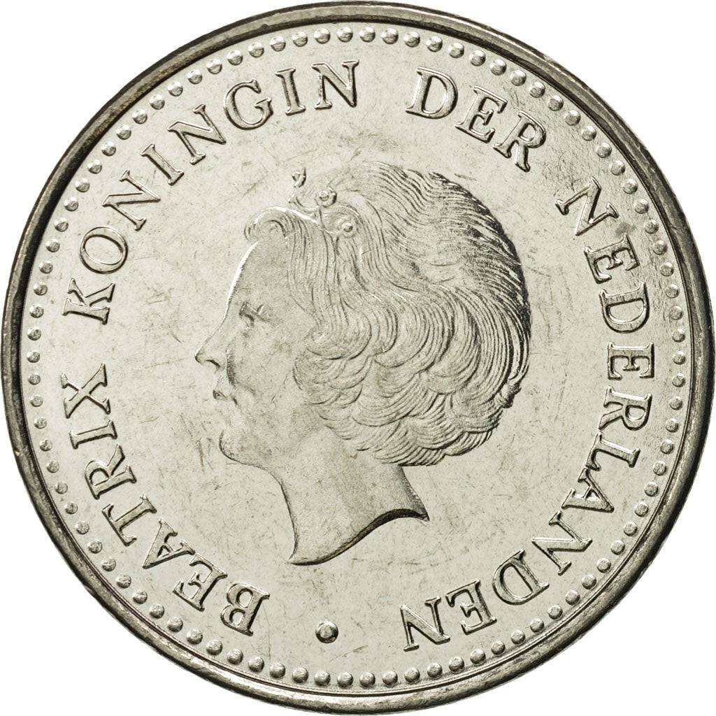 Coin, Netherlands Antilles, Beatrix, Gulden, 1984, MS(65-70), Nickel, KM:24