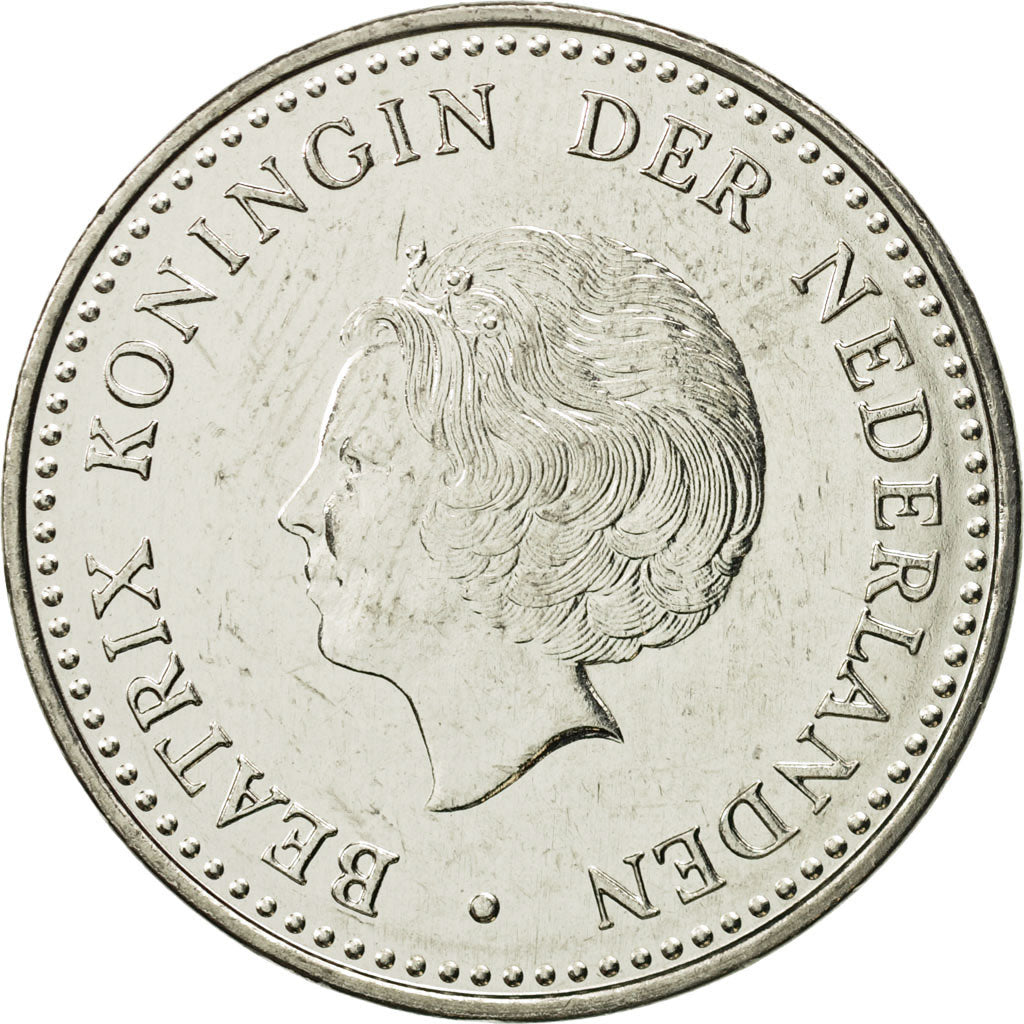 Netherlands Antilles, Beatrix, 2-1/2 Gulden, 1982, MS(65-70), Nickel, KM:25