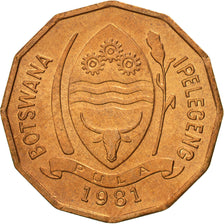 Botswana, 2 Thebe, 1981, MS(65-70), Bronze, KM:14