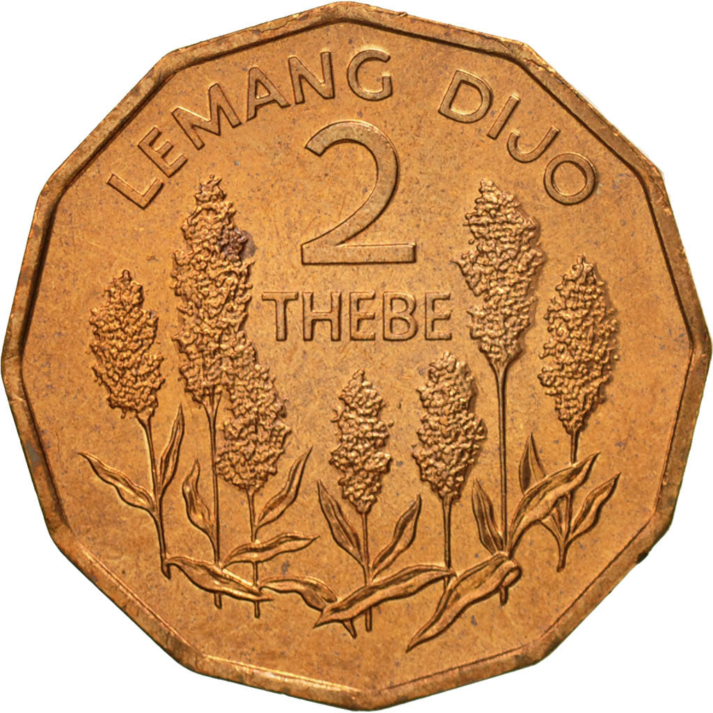 Botswana, 2 Thebe, 1981, MS(65-70), Bronze, KM:14