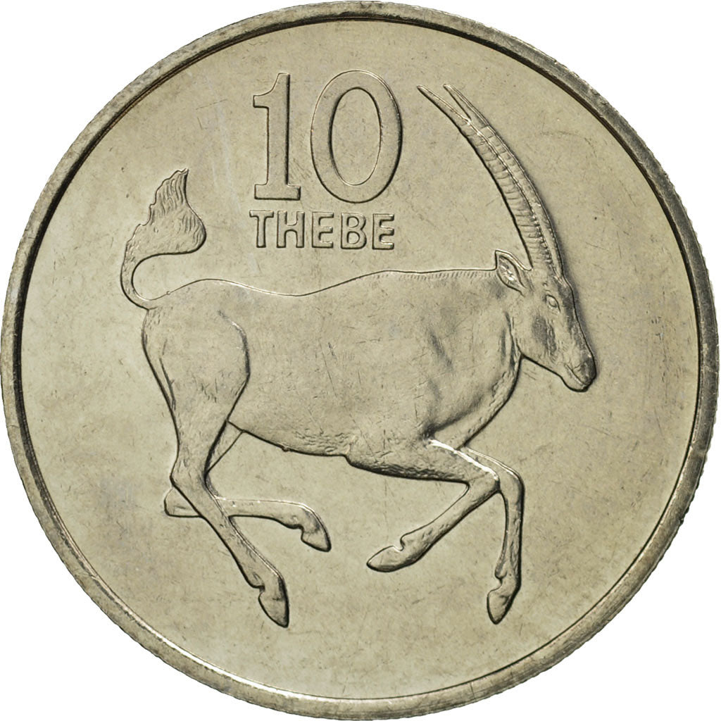 Coin, Botswana, 10 Thebe, 1984, British Royal Mint, MS(65-70), Copper-nickel