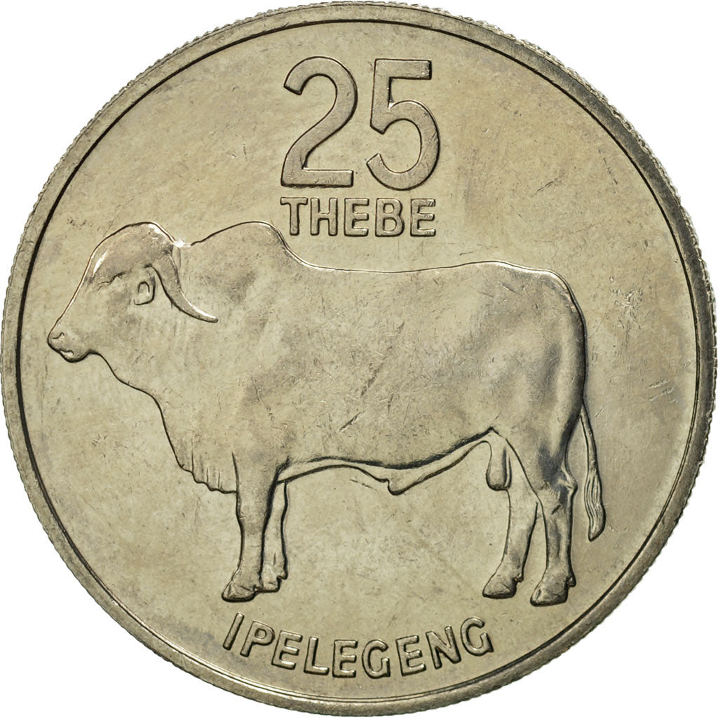 Coin, Botswana, 25 Thebe, 1984, British Royal Mint, MS(65-70), Copper-nickel