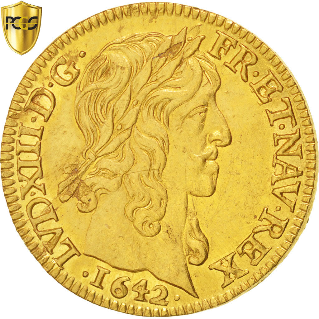 France, Louis XIII, Louis d'or, 1642, Gold, KM:104, PCGS UNC Details