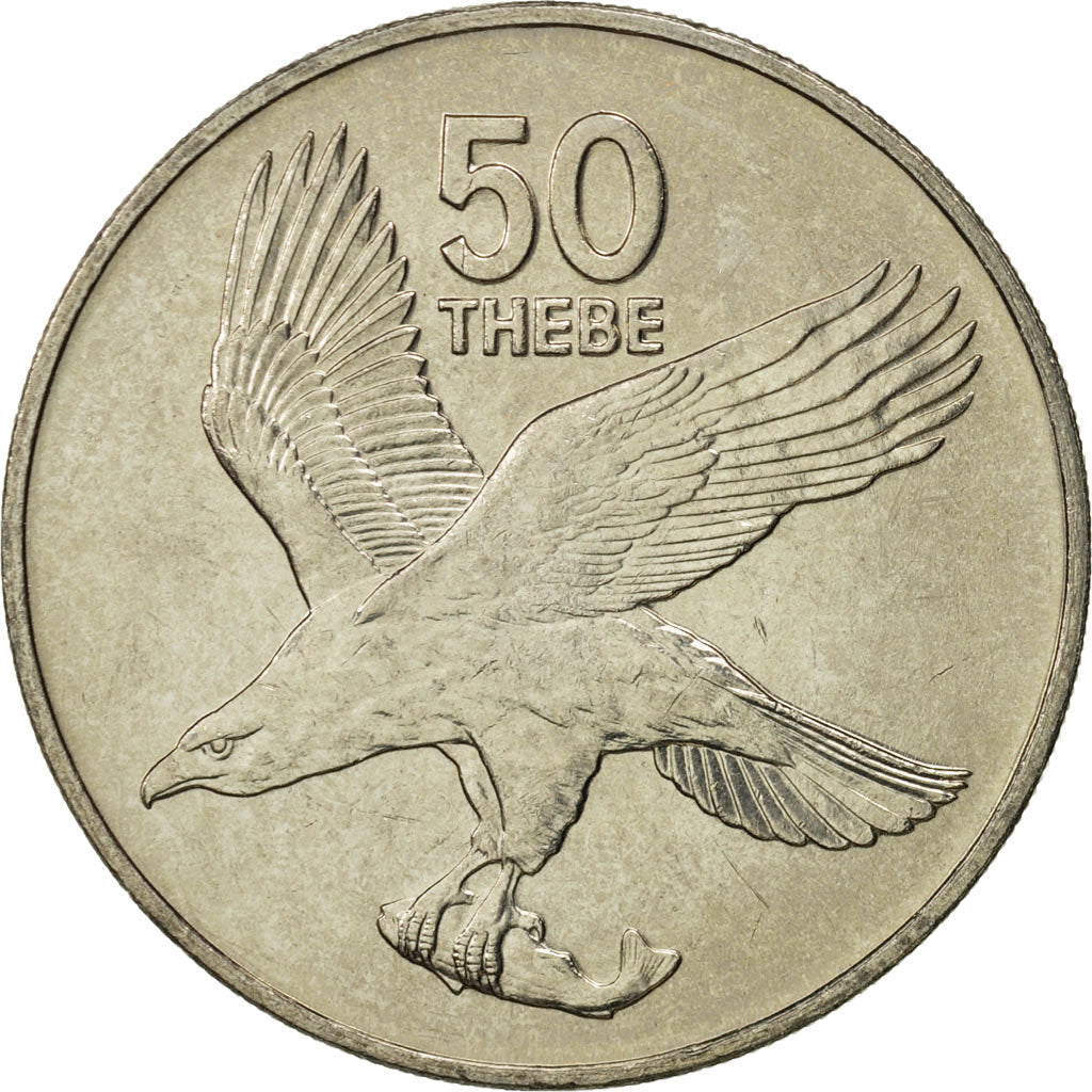 Coin, Botswana, 50 Thebe, 1984, British Royal Mint, MS(65-70), Copper-nickel