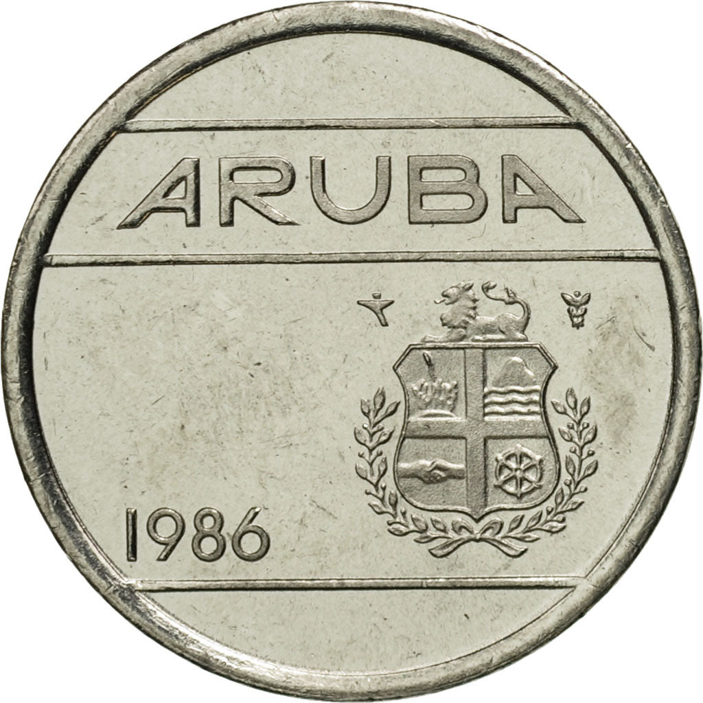 Munten, Aruba, Beatrix, 5 Cents, 1986, Utrecht, FDC, Nickel Bonded Steel, KM:1