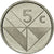 Moneda, Aruba, Beatrix, 5 Cents, 1986, Utrecht, FDC, Níquel aleado con acero