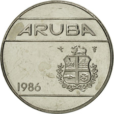 Moneta, Aruba, Beatrix, 25 Cents, 1986, Utrecht, MS(65-70), Stal niklowana, KM:3